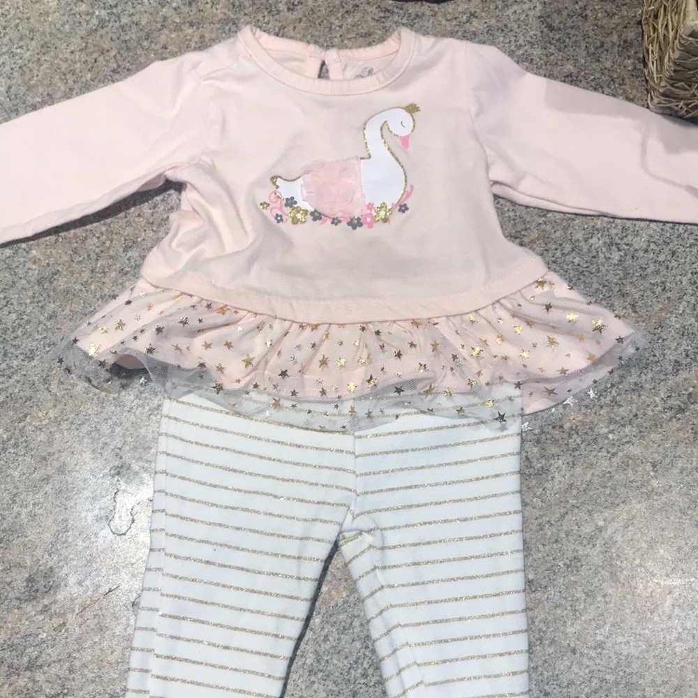 Baby’s size 9 month matching set.